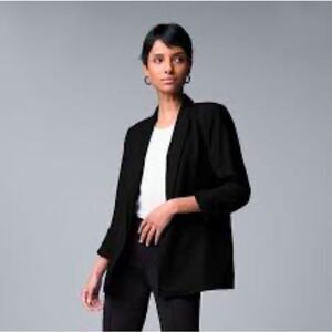 Simply Vera Vera Wang Black Blazer Women's Size Petite Large